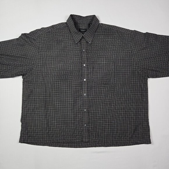 Van Heusen XXL Button Down Plaid Shirt Quiet Luxury Minimalist Streetwear - Picture 3 of 10